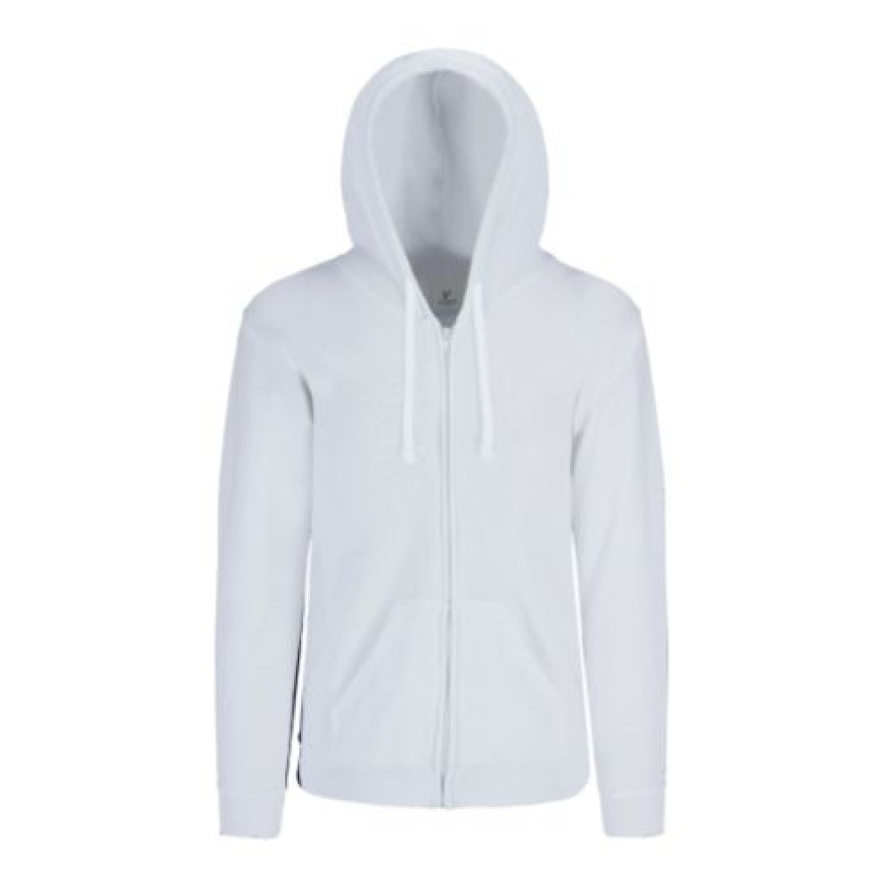 SUDADERA CAPUCHA, CANGURO Y CIERRE UNISEX ADULTO BLANCA EEG imagen